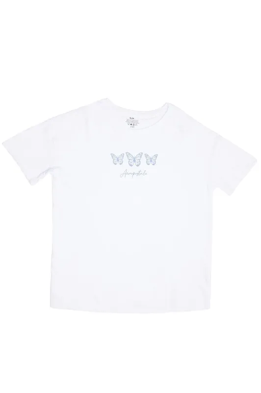 Aéropostale Butterfly Trio Graphic Boyfriend Tee sold by Bluenotes