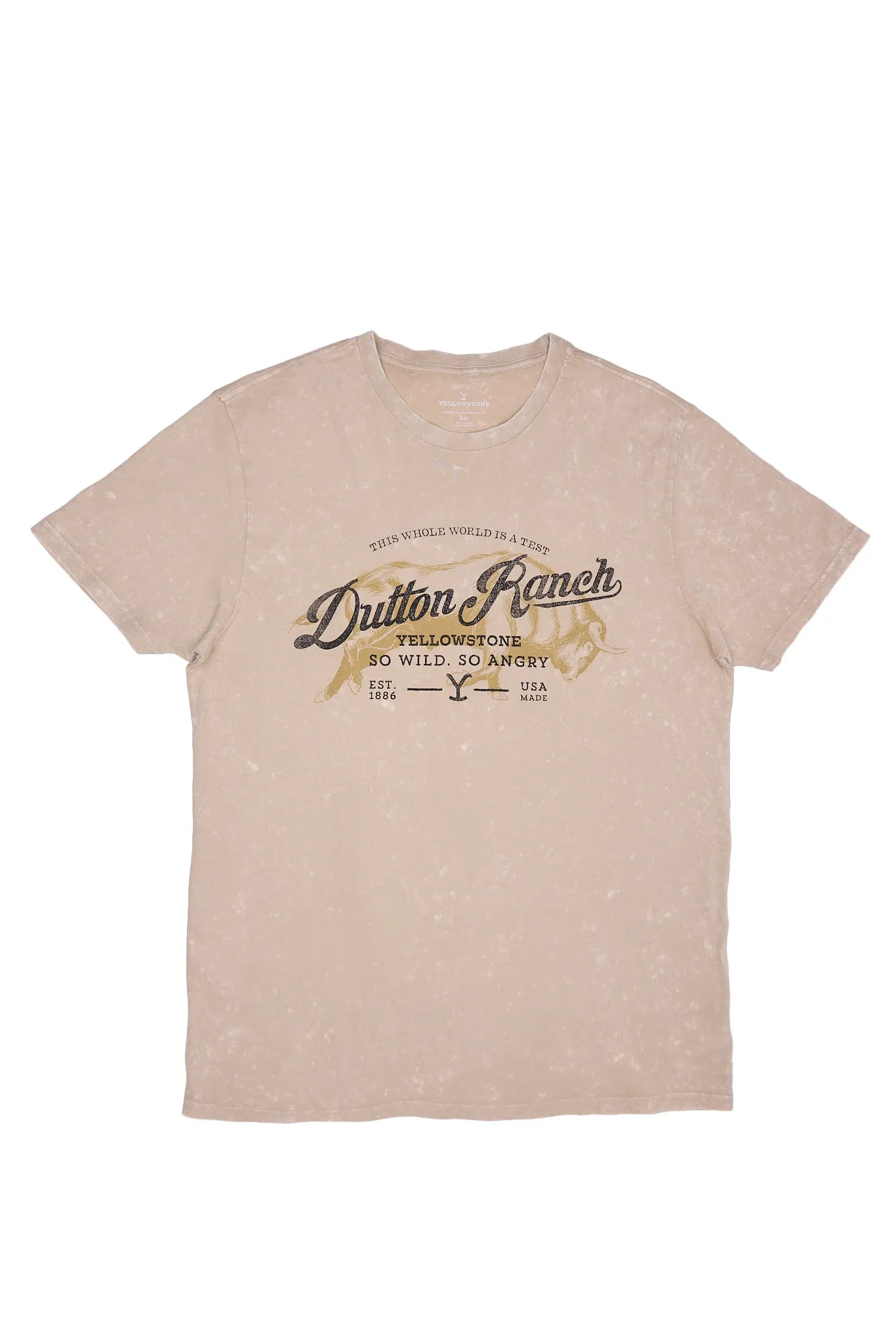 Yellowstone Dutton Ranch Graphic Acid Wash Tee sold by Bluenotes