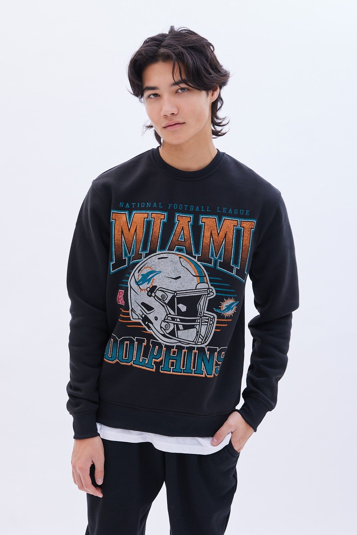 Miami Dolphins Graphic Crew Neck Sweatshirt sold by Bluenotes
