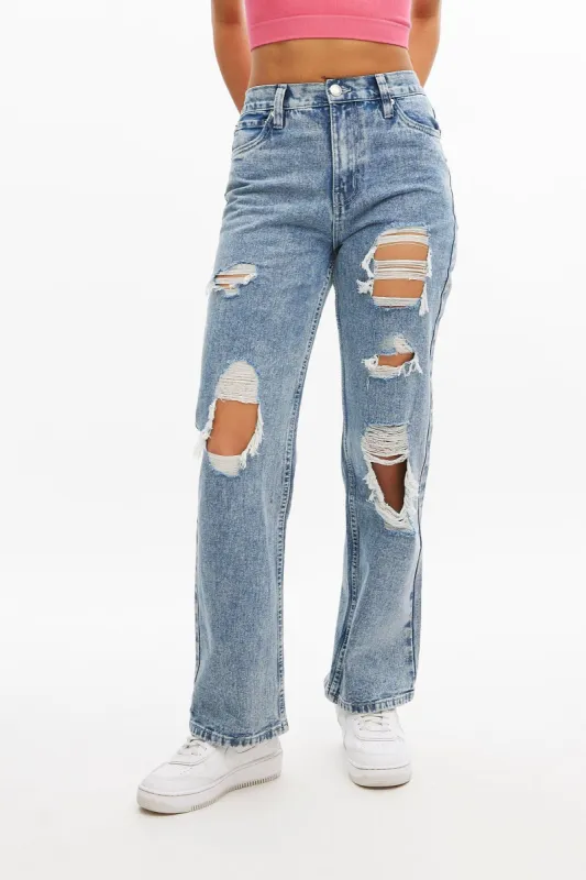 AERO Premium Air Super High Rise Destroyed 90's Baggy Jean sold by Bluenotes