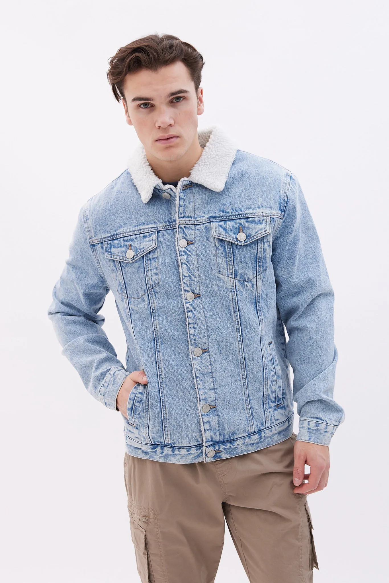 North Western Sherpa-Lined Denim Jacket sold by Bluenotes