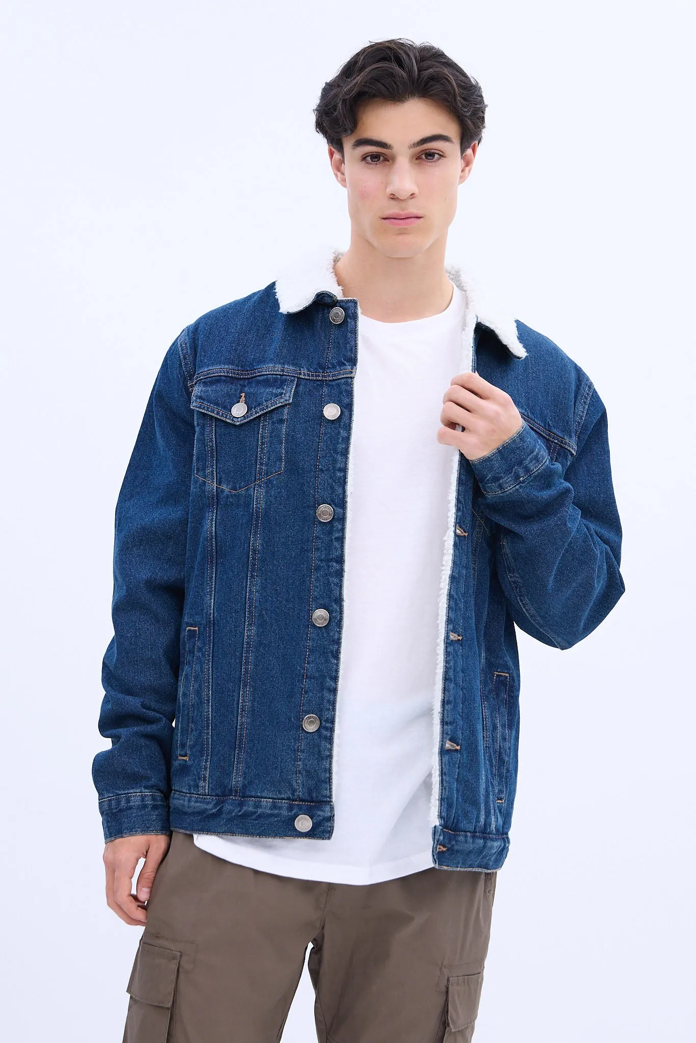 North Western Sherpa-Lined Denim Jacket sold by Bluenotes product image thumbnail 5