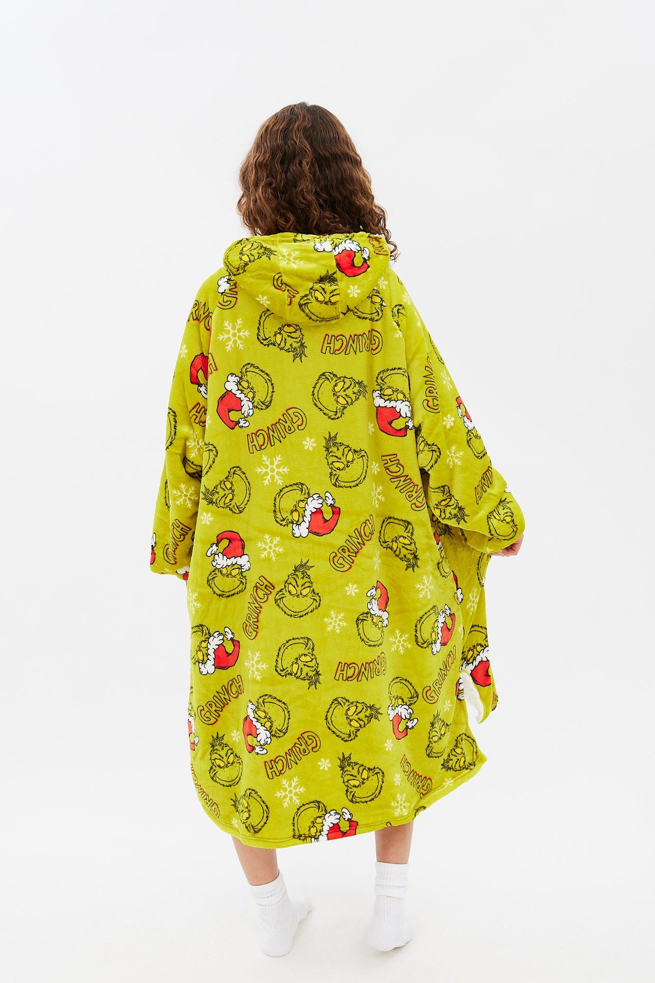 The Grinch Graphic Plush Sherpa Oversized Pullover Hoodie sold by Bluenotes product image thumbnail 4