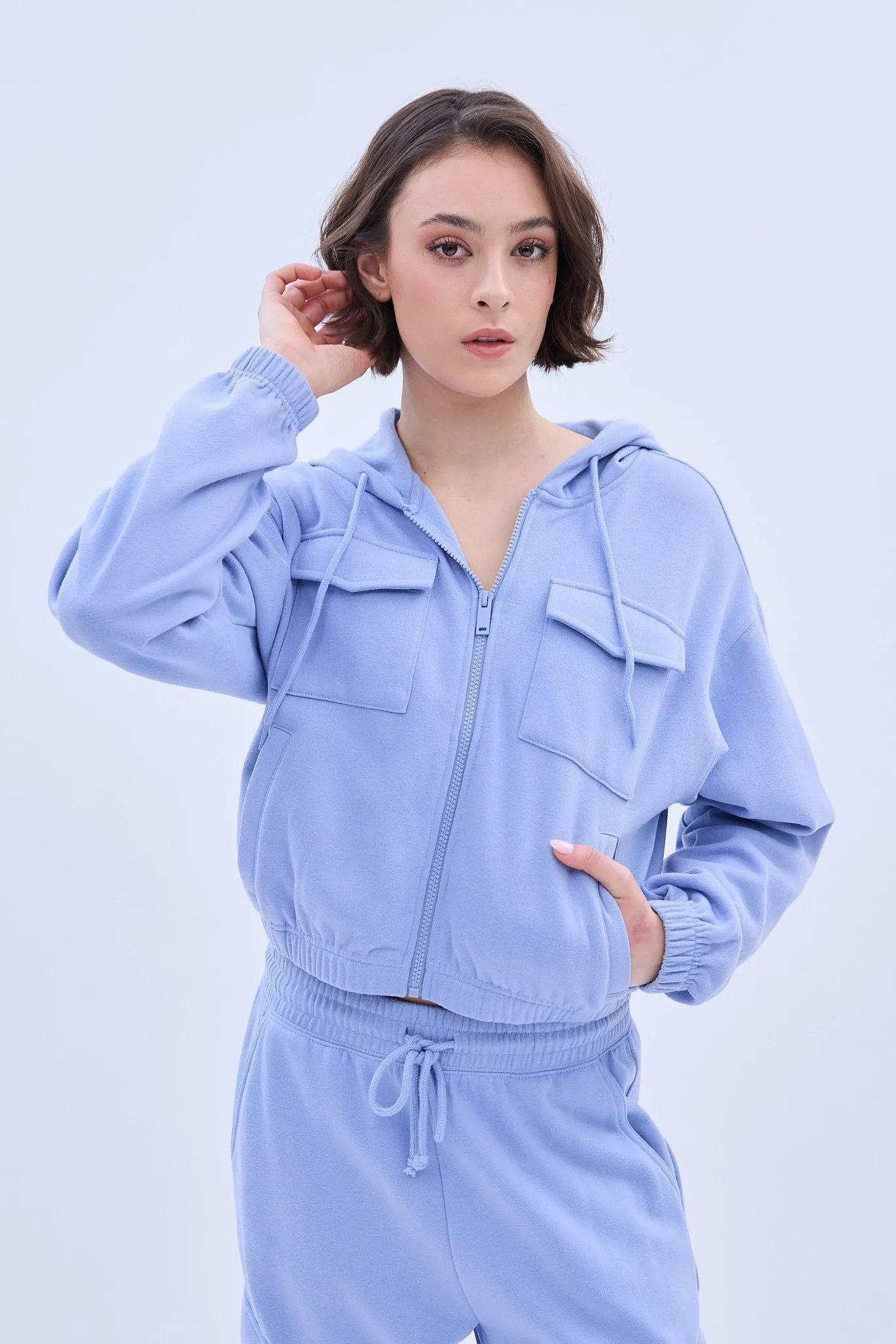 Midi Zip-Up Cargo Hoodie sold by Bluenotes