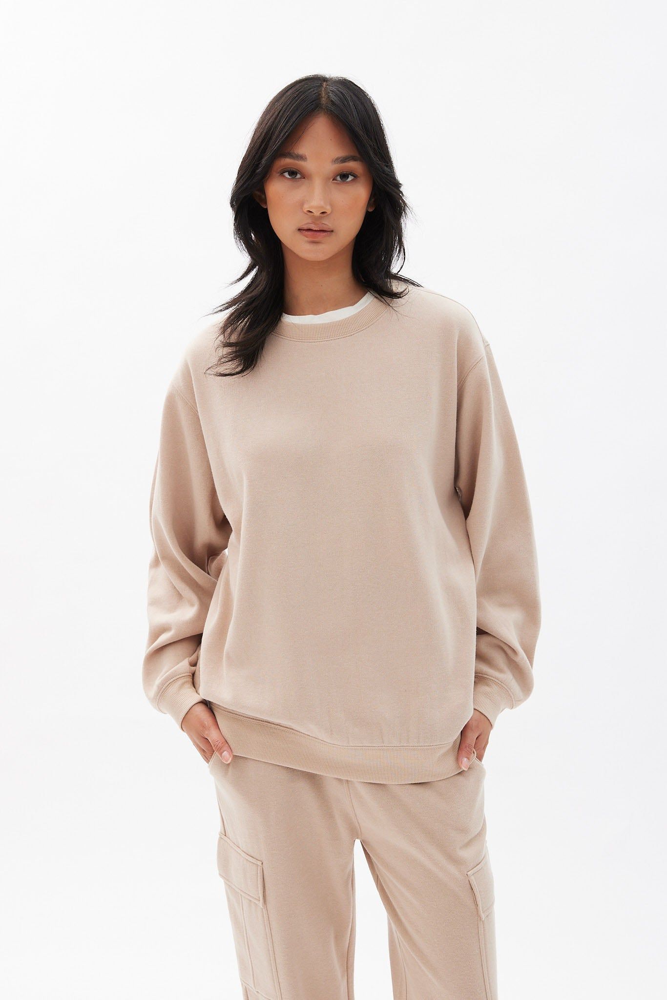 Crew Neck Oversized Pullover Sweatshirt sold by Bluenotes product image thumbnail 5