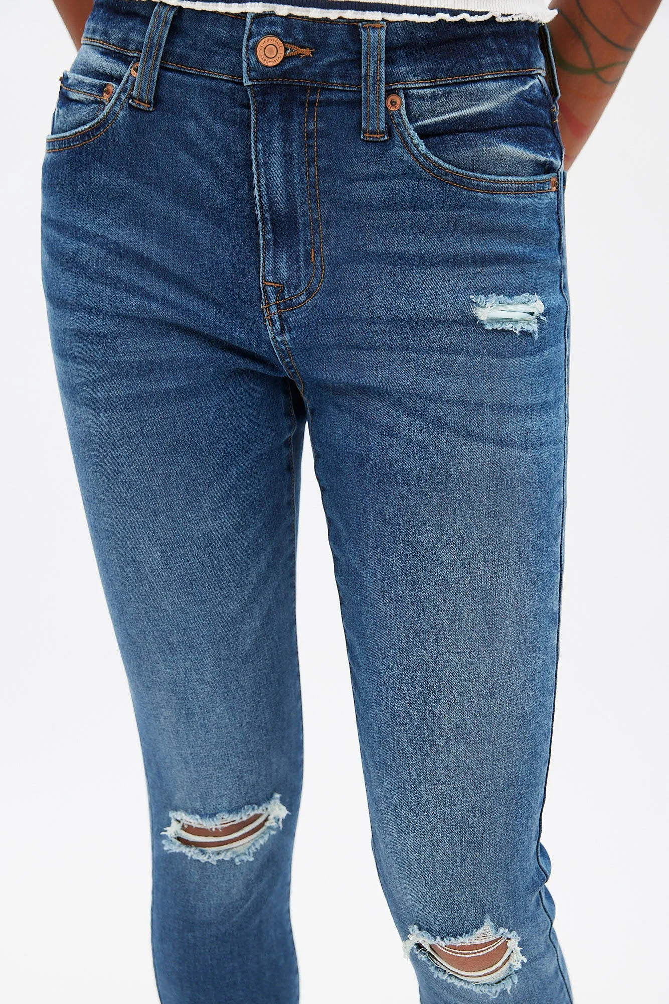 AERO Seriously Stretchy Distressed High Rise Jegging sold by Bluenotes product image thumbnail 4