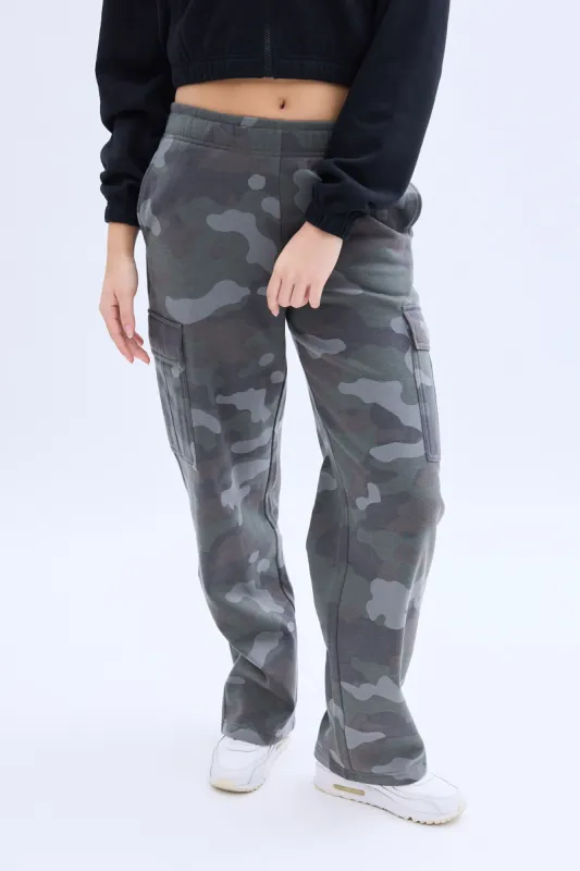 Mid Rise Wide Leg Cargo Sweatpant sold by Bluenotes