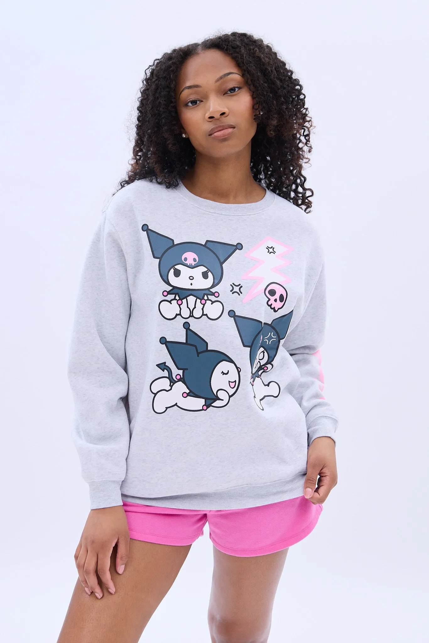 Kuromi Moods Graphic Crew Neck Sweatshirt sold by Bluenotes