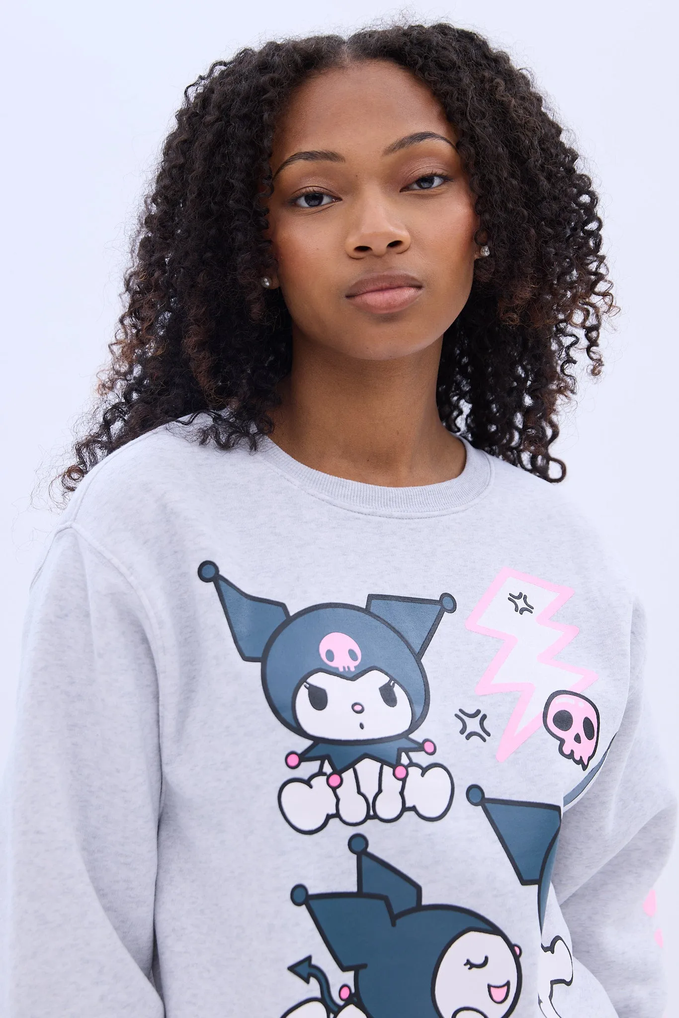 Kuromi Moods Graphic Crew Neck Sweatshirt sold by Bluenotes product image thumbnail 3
