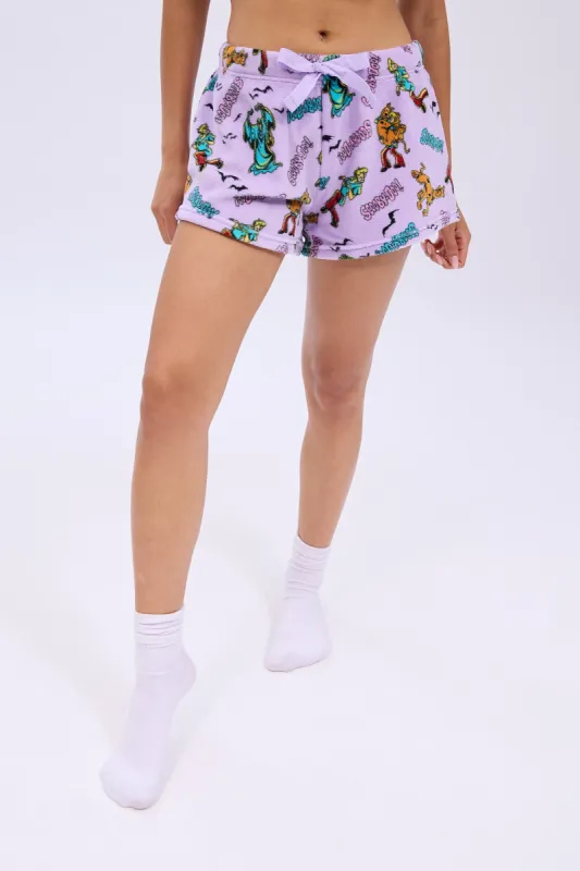 Scooby-Doo Printed Plush Pajama Shorts sold by Bluenotes