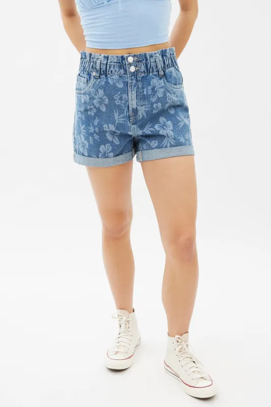 Super High Rise Floral Print Paperbag Short sold by Bluenotes