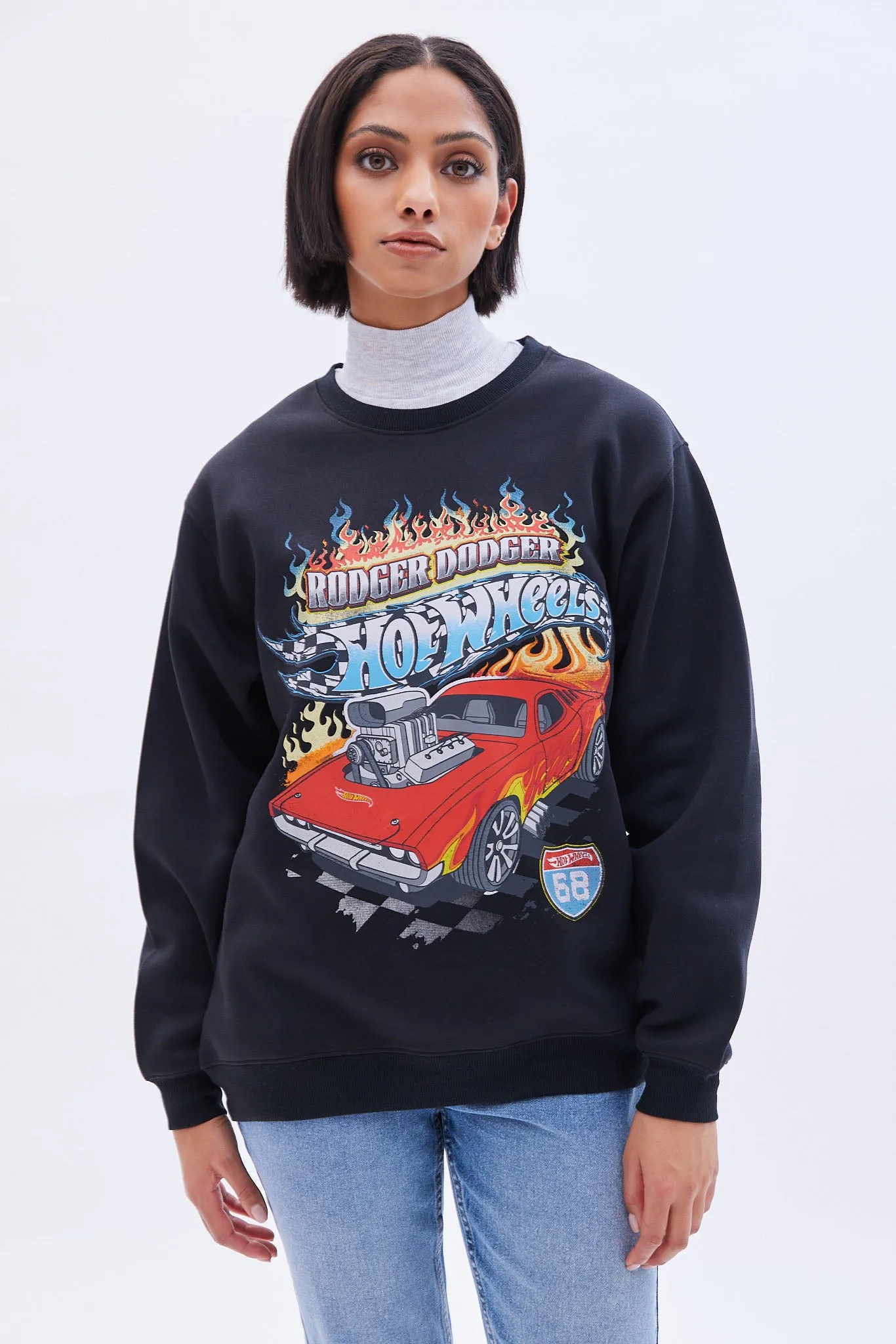 Hot Wheels Graphic Crew Neck Oversized Sweatshirt sold by Bluenotes