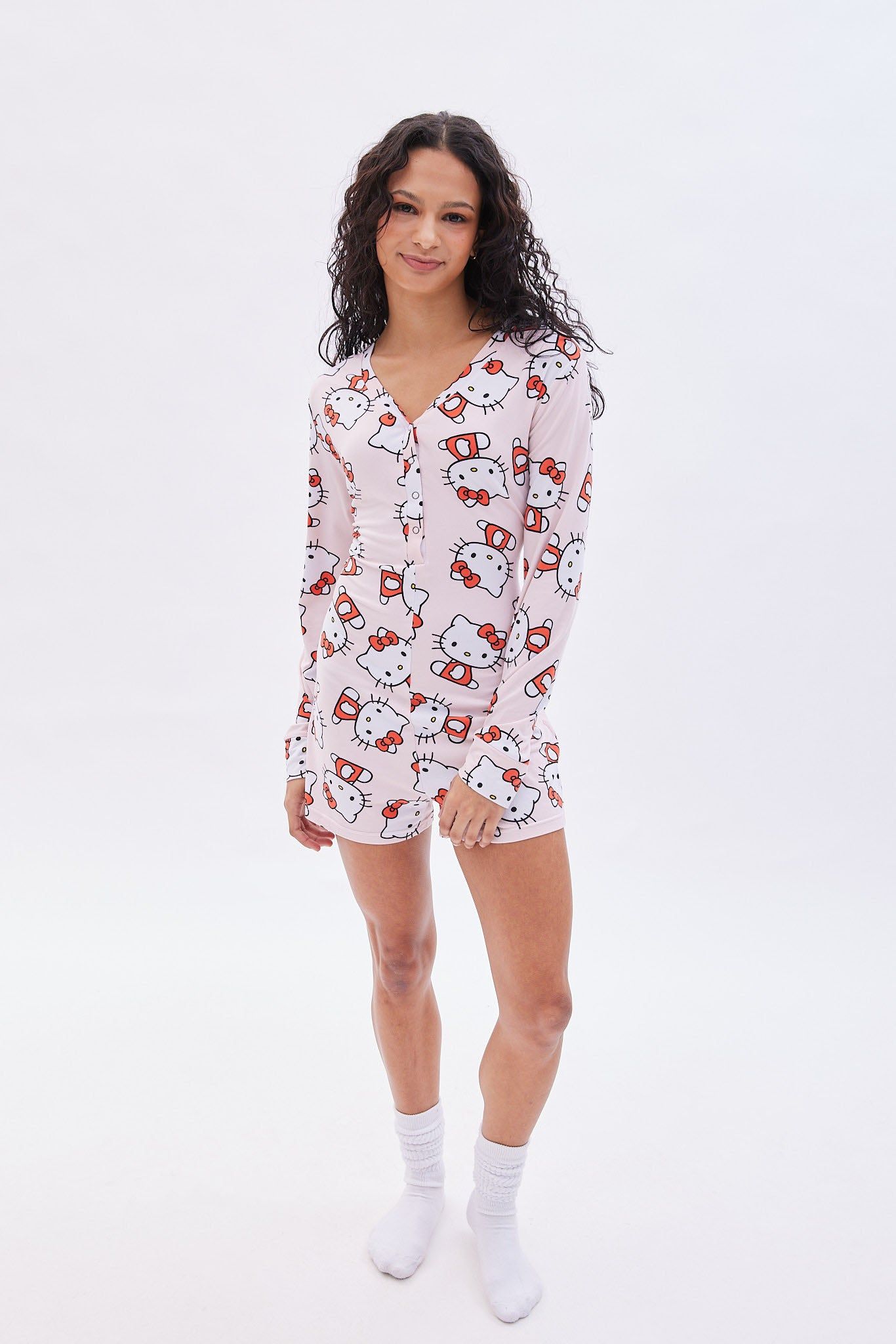 Super Soft Hello Kitty Graphic Long Sleeve Pajama Romper sold by Bluenotes product image thumbnail 2