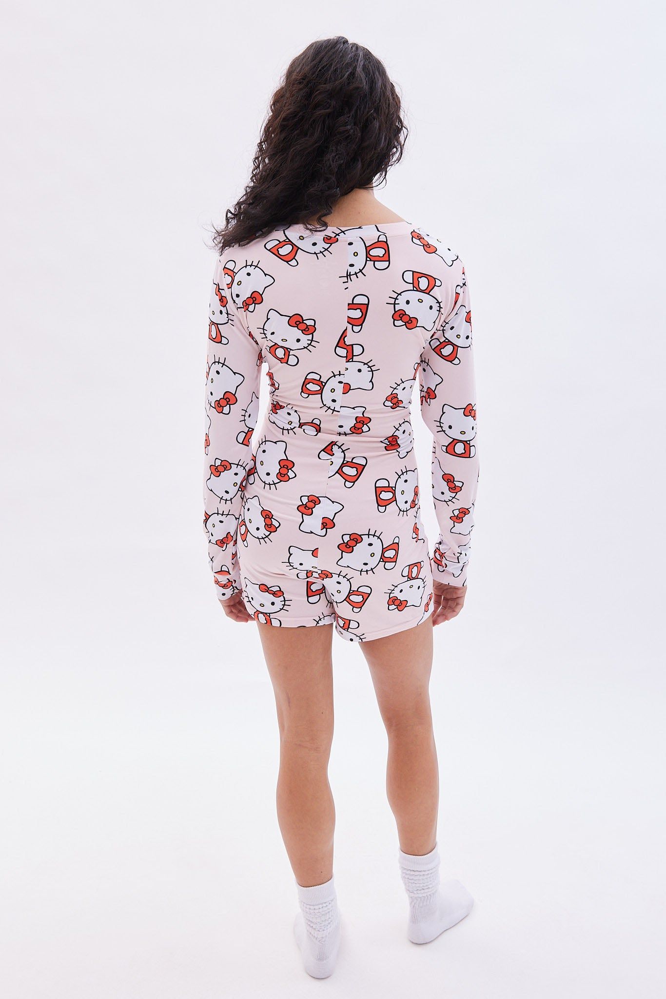 Super Soft Hello Kitty Graphic Long Sleeve Pajama Romper sold by Bluenotes product image thumbnail 4