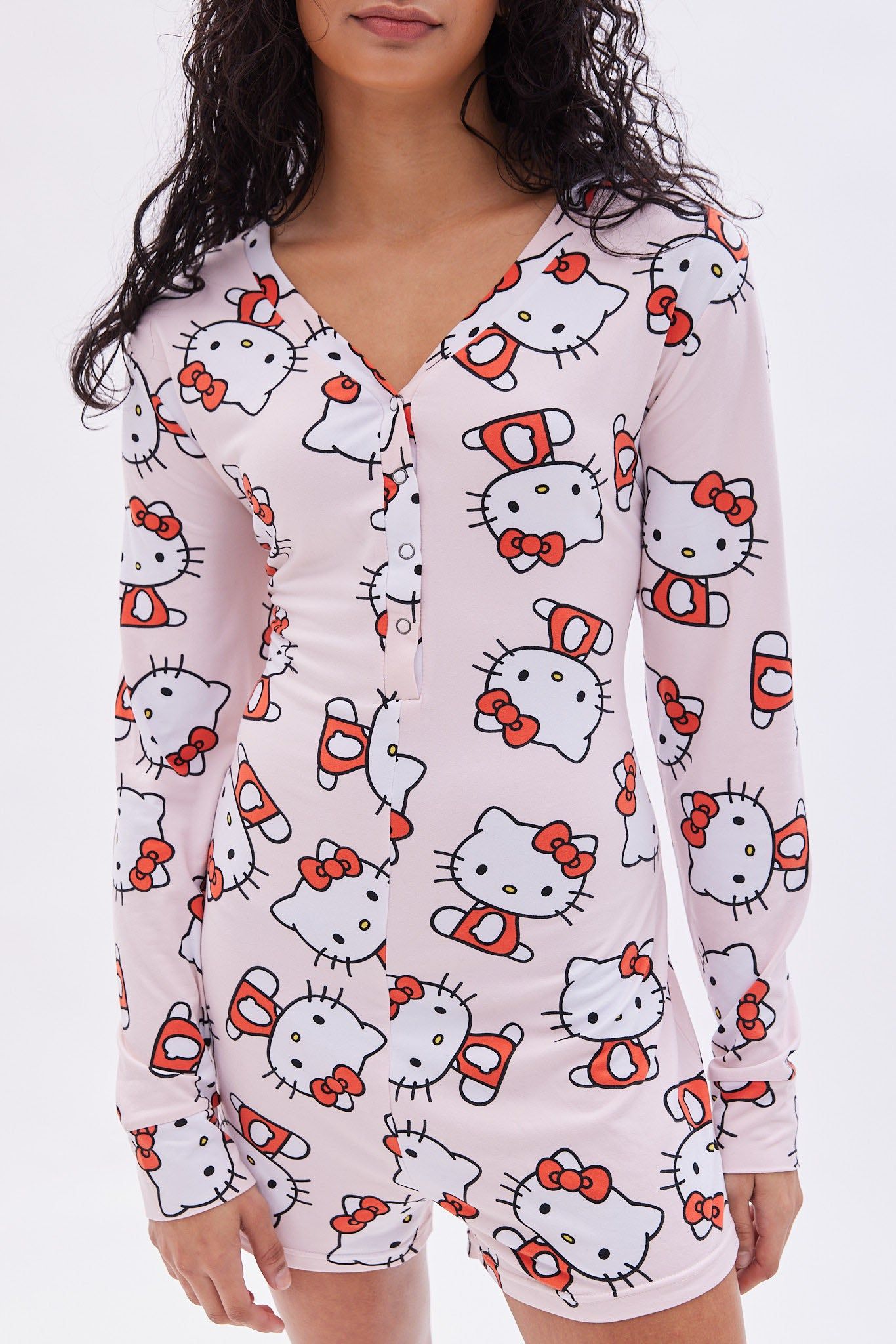 Super Soft Hello Kitty Graphic Long Sleeve Pajama Romper sold by Bluenotes product image thumbnail 3