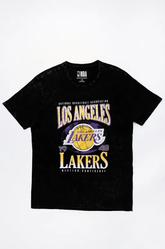 Los Angeles Lakers Graphic Acid Wash Tee sold by Bluenotes