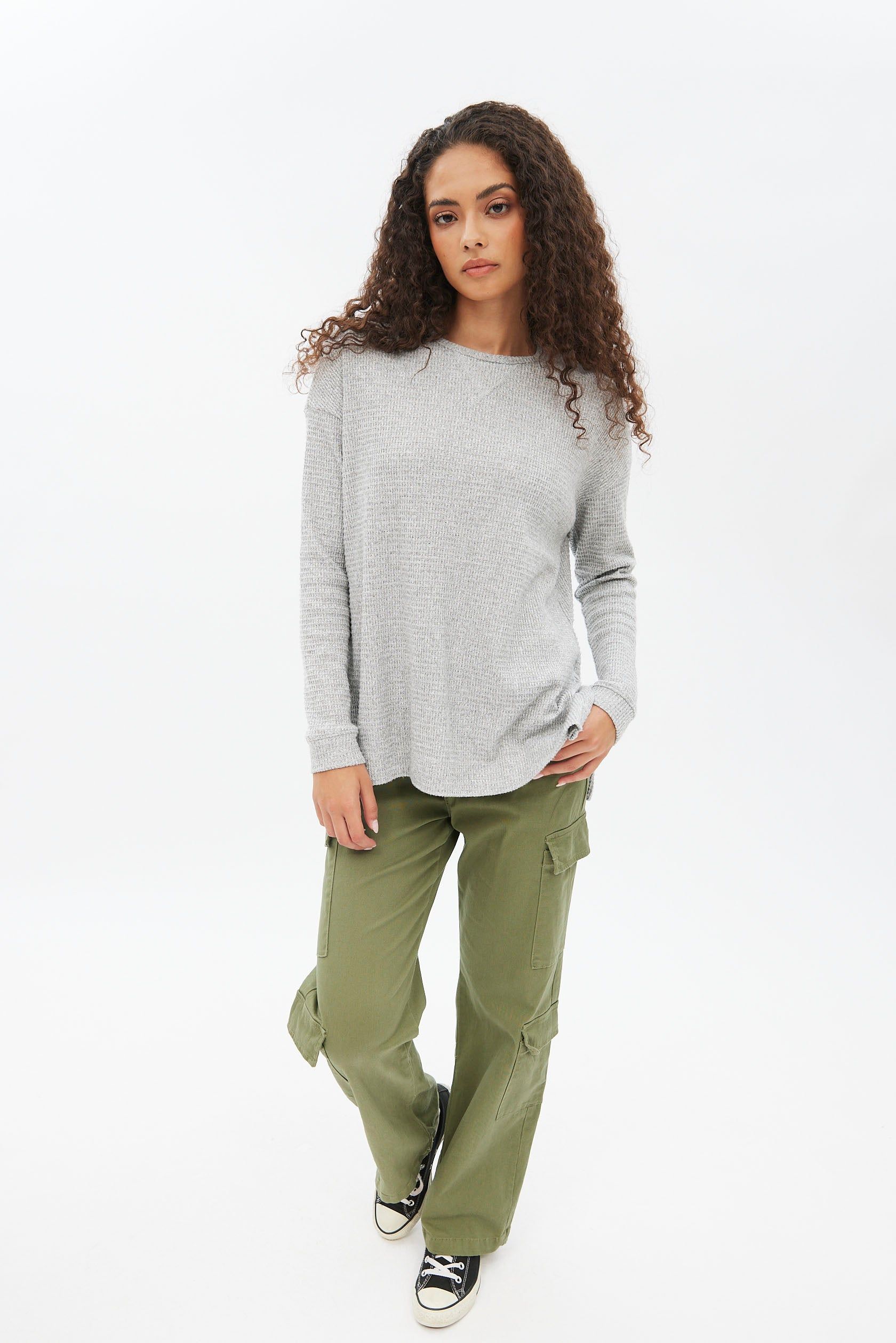 Long Sleeve Waffle Knit Top sold by Bluenotes product image thumbnail 2