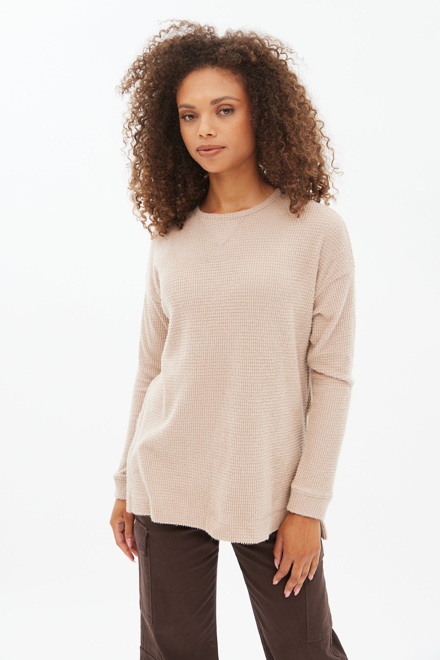 Long Sleeve Waffle Knit Top sold by Bluenotes product image thumbnail 10