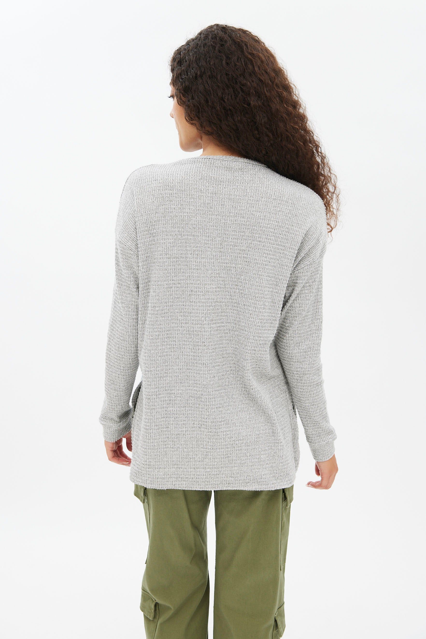 Long Sleeve Waffle Knit Top sold by Bluenotes product image thumbnail 4