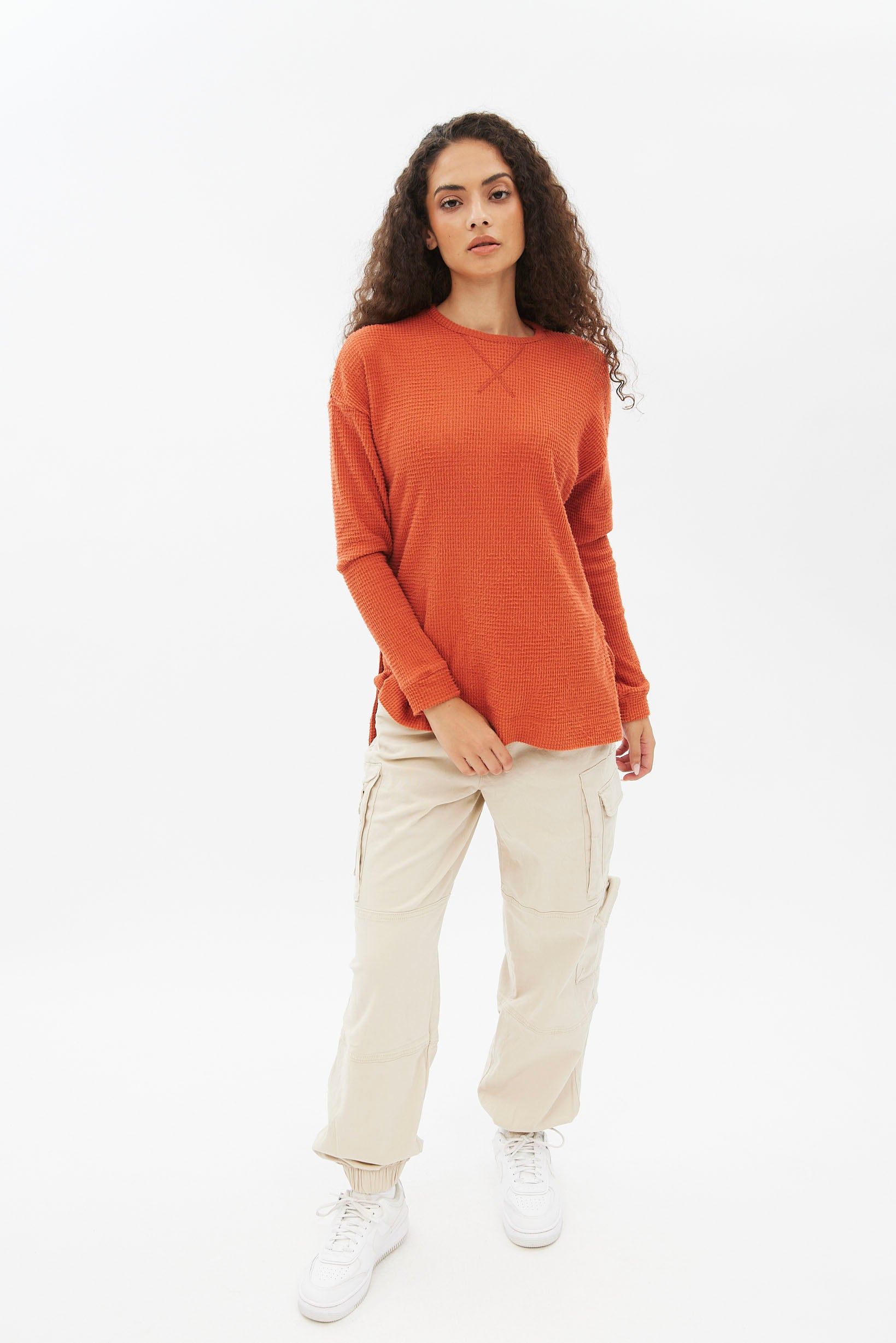 Long Sleeve Waffle Knit Top sold by Bluenotes product image thumbnail 18