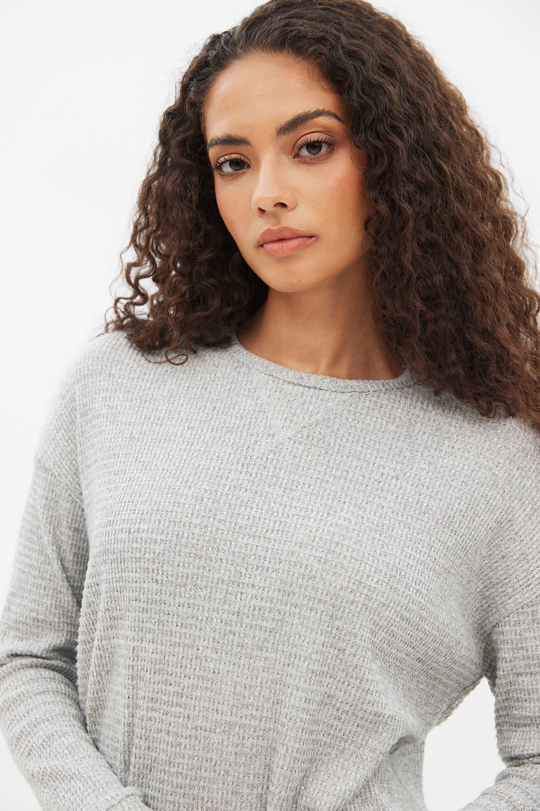 Long Sleeve Waffle Knit Top sold by Bluenotes product image thumbnail 3