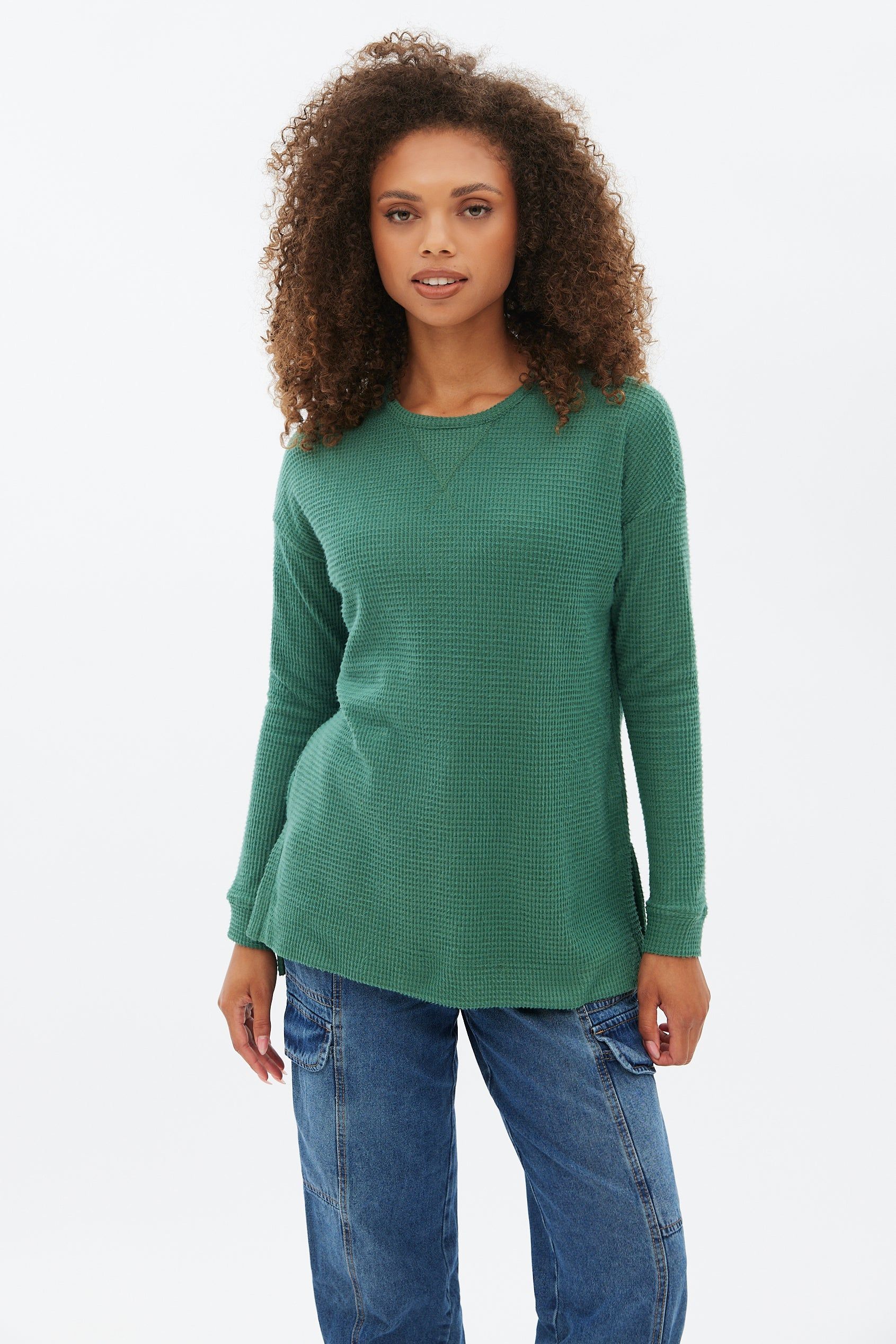 Long Sleeve Waffle Knit Top sold by Bluenotes product image thumbnail 5