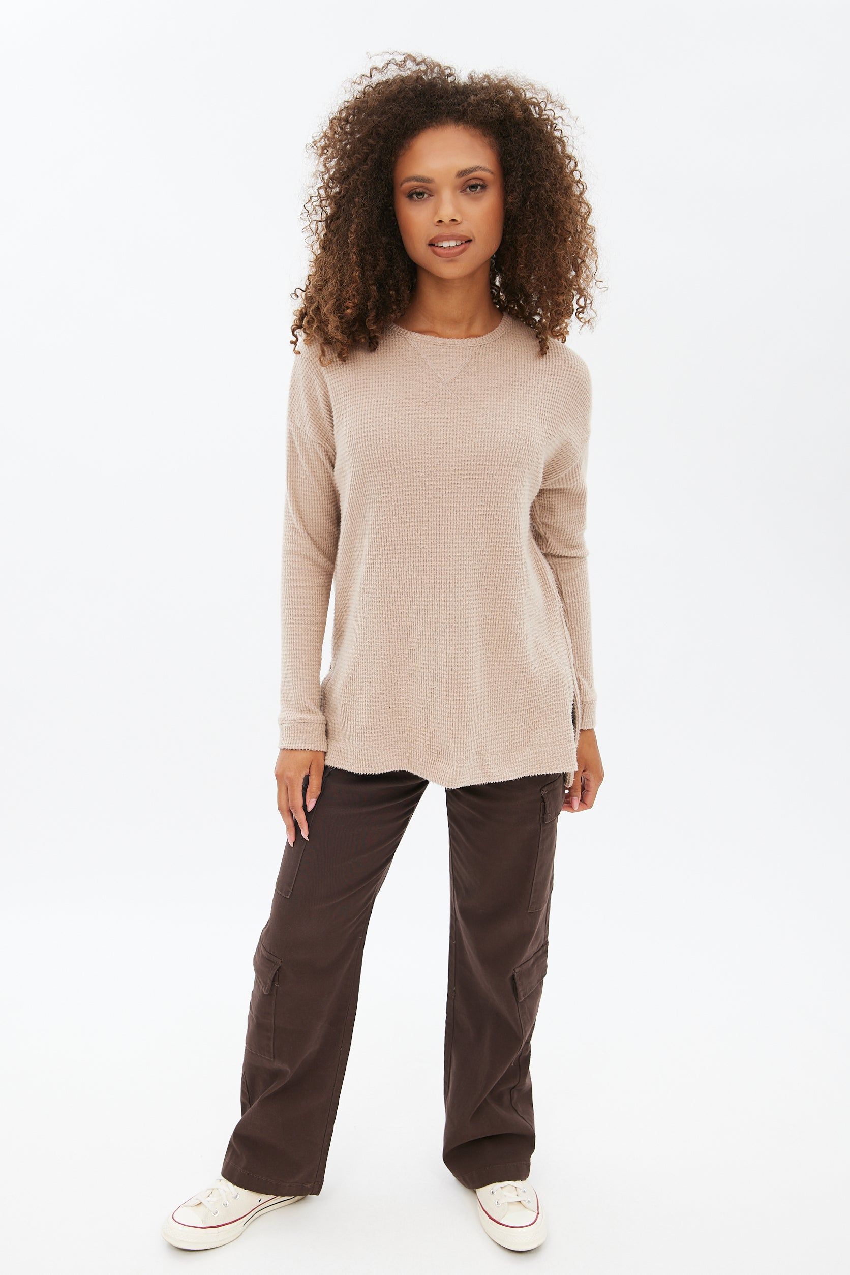 Long Sleeve Waffle Knit Top sold by Bluenotes product image thumbnail 11