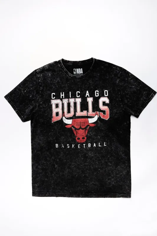 Chicago Bulls Basketball Graphic Acid Wash Tee sold by Bluenotes