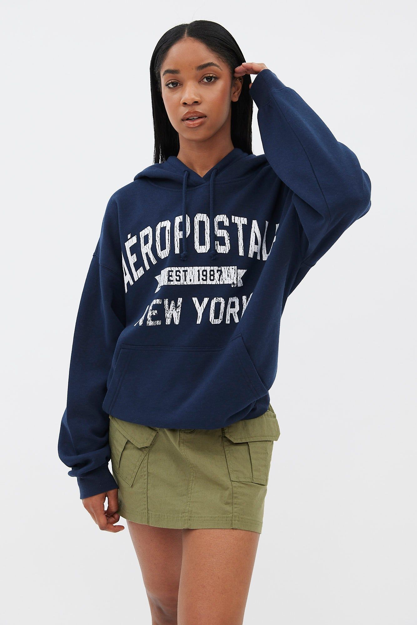 Aéropostale New York Graphic Boyfriend Pullover Hoodie sold by Bluenotes