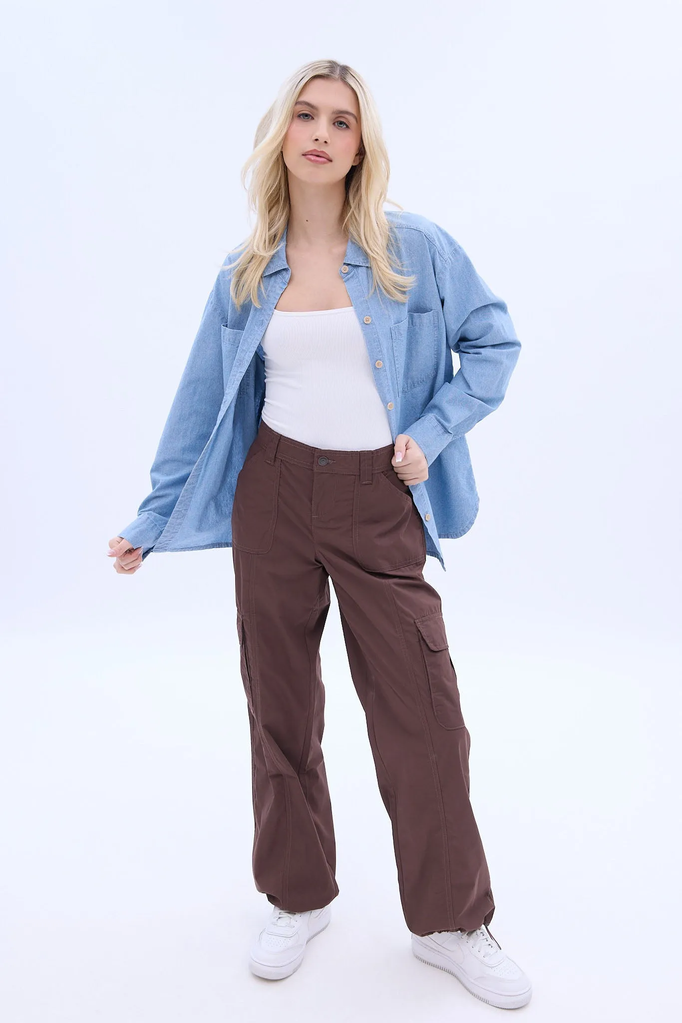 AERO Mid Rise Poplin Cargo Straight Jogger sold by Bluenotes product image thumbnail 2