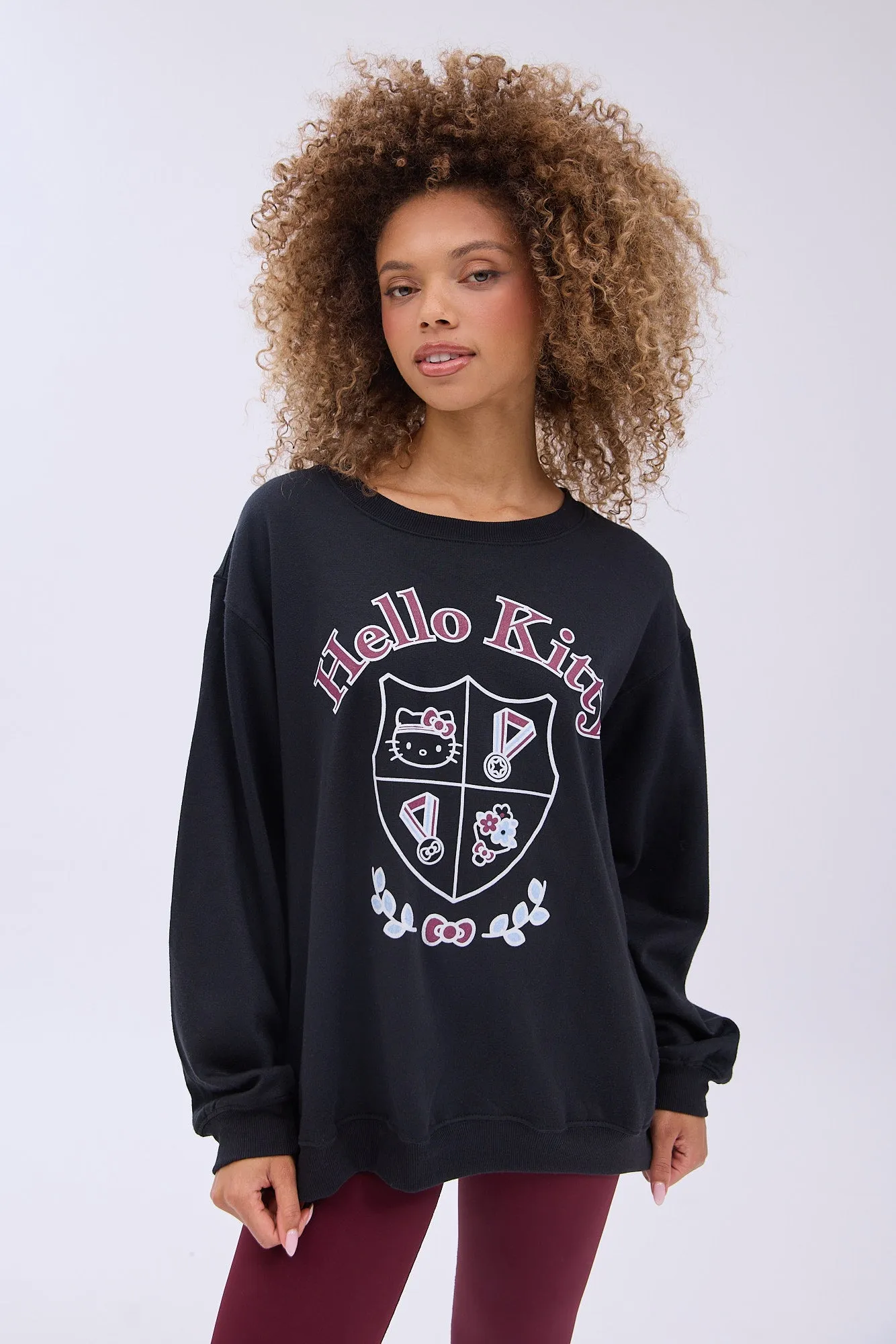 Hello Kitty Graphic Crew Neck Relaxed Sweatshirt sold by Bluenotes