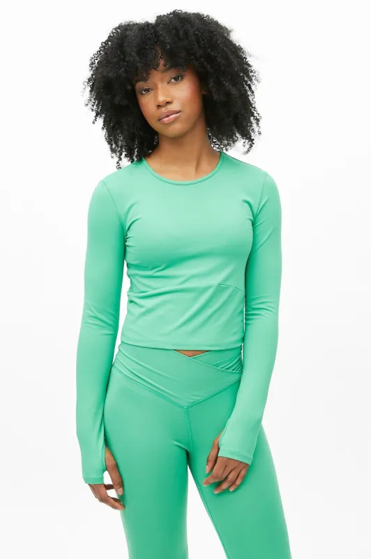 Long Sleeve Crew Neck Cropped Top sold by Bluenotes