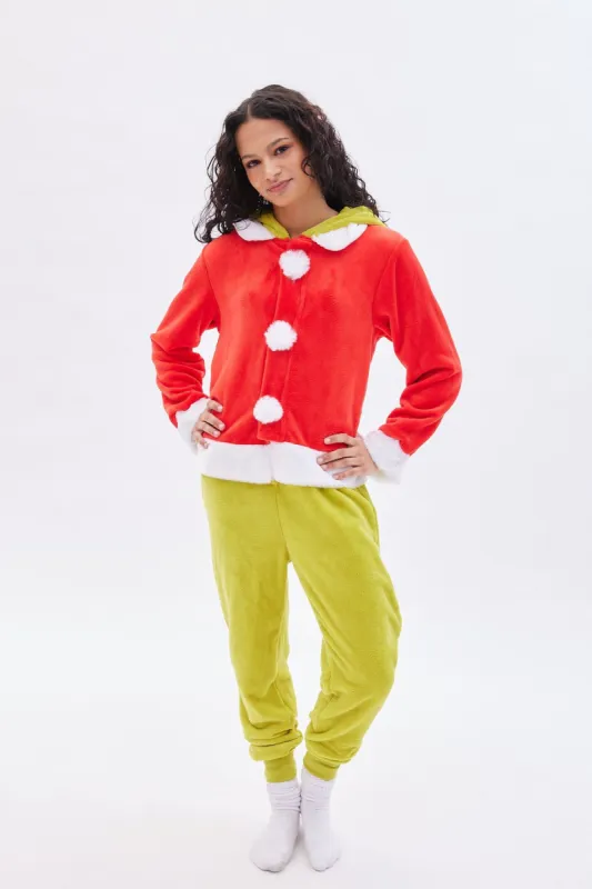 The Grinch Graphic Plush Hooded Onesie sold by Bluenotes
