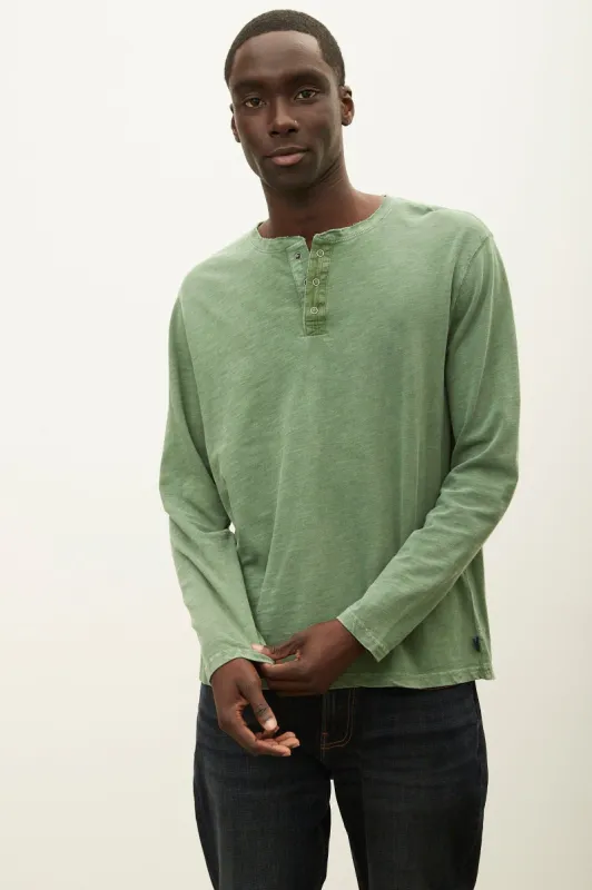 Weekend Slub Jersey Long Sleeve Henley Tee made by Bluenotes