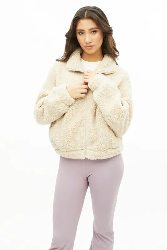 Zip-Up Mock Neck Sherpa Sweatshirt sold by Bluenotes