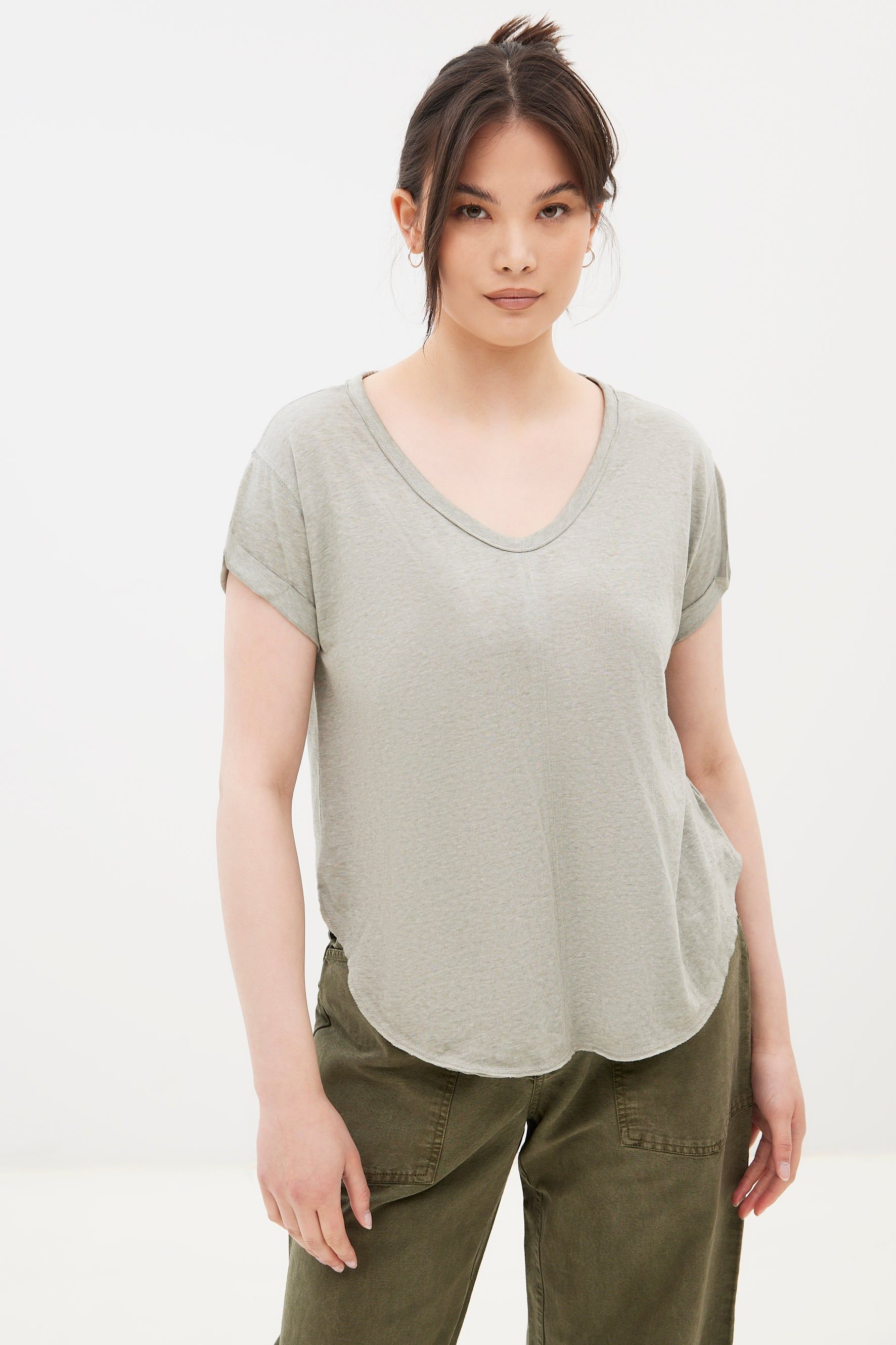 Seamed Scoop Neck Tee sold by Bluenotes