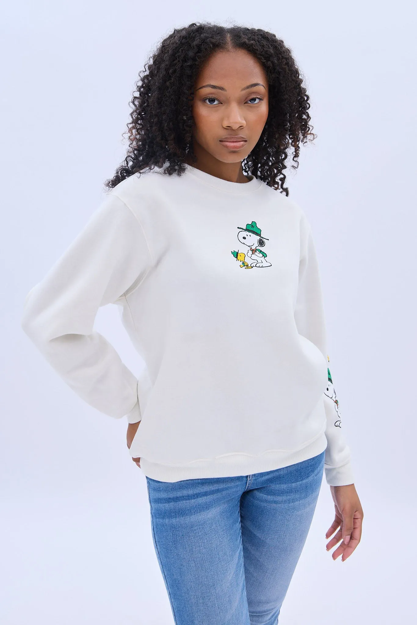 Camp Snoopy Snoopy Bird Hill Graphic Crew Neck Sweatshirt sold by Bluenotes