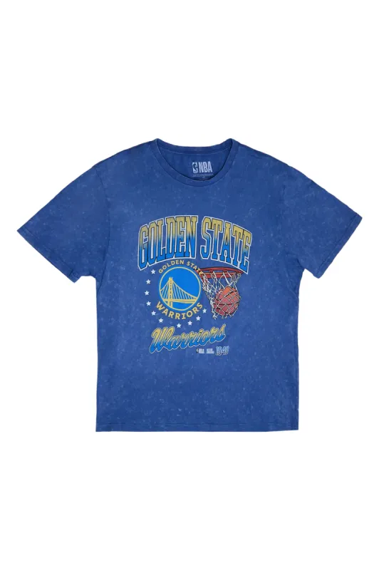 Golden State Warriors Graphic Acid Wash Tee sold by Bluenotes