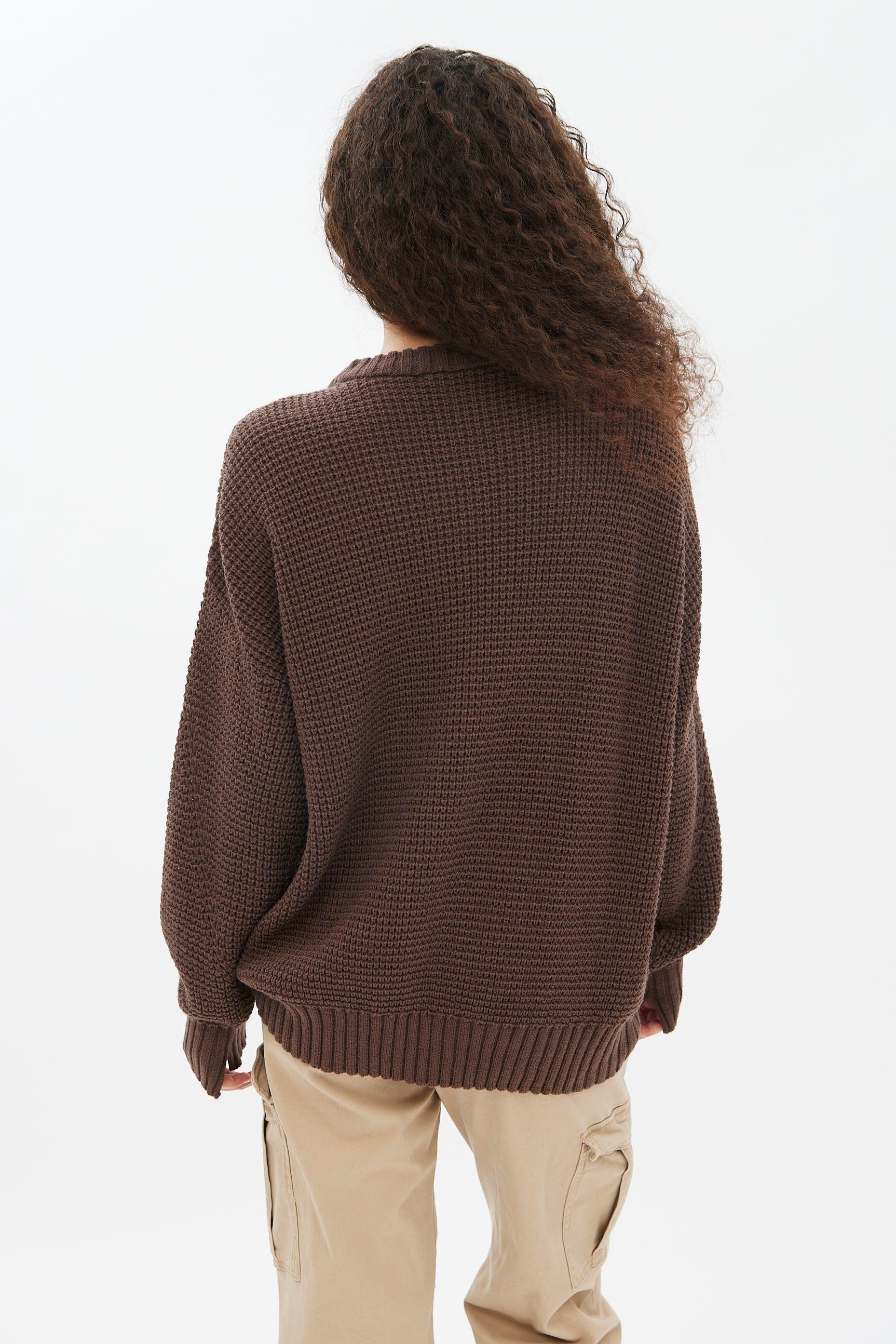 Waffle Knit Crew Neck Oversized Pullover Sweater sold by Bluenotes product image thumbnail 16
