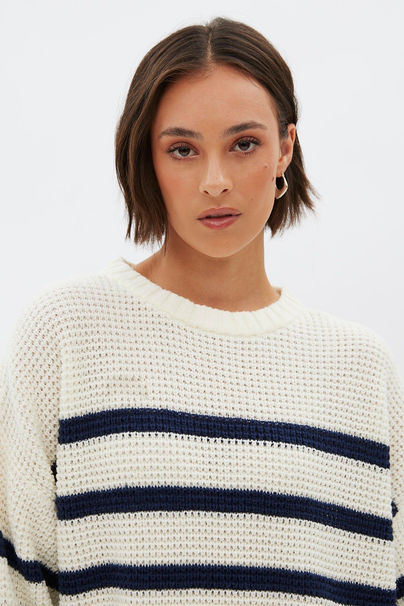 Waffle Knit Crew Neck Oversized Pullover Sweater sold by Bluenotes product image thumbnail 7
