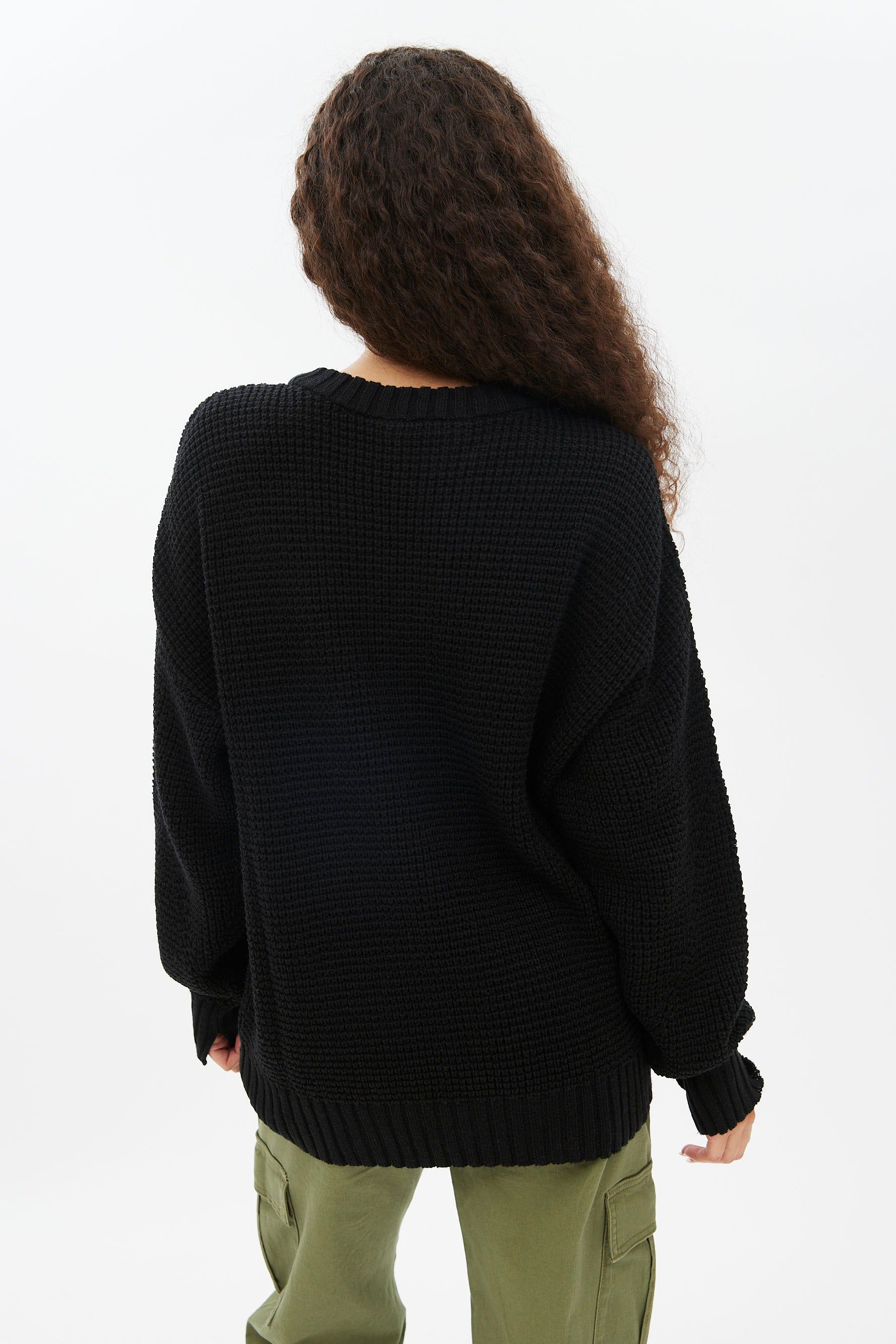 Waffle Knit Crew Neck Oversized Pullover Sweater sold by Bluenotes product image thumbnail 13