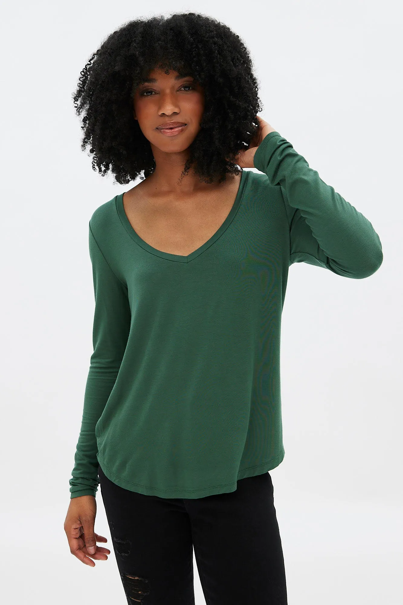 AERO Relaxed Long Sleeve V-Neck Tee sold by Bluenotes product image thumbnail 5