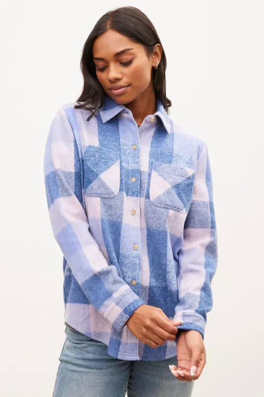 Button-Up Knit Plaid Shirt Jacket sold by Bluenotes