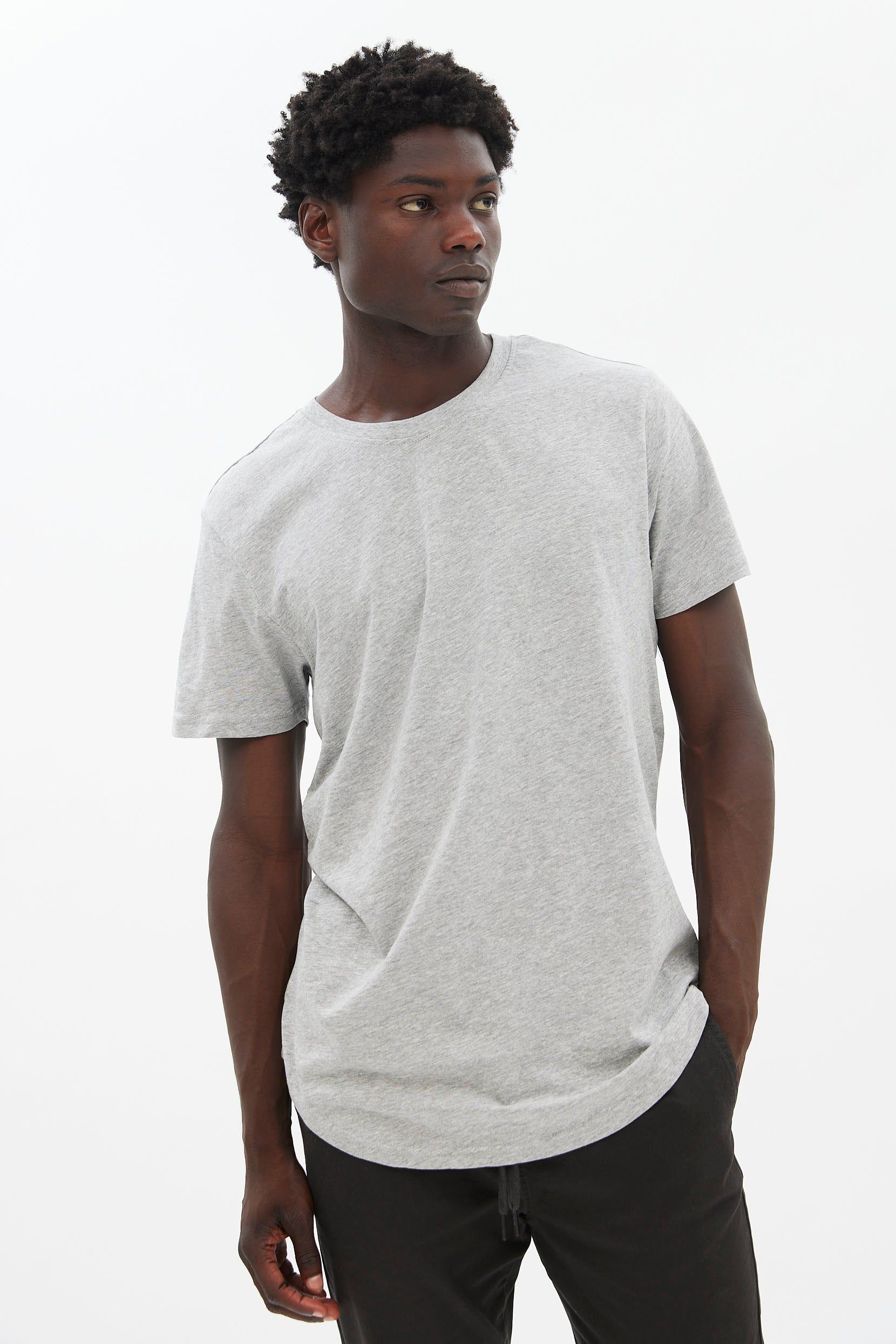 Basic Scoop Hem Crew Neck Tee sold by Bluenotes