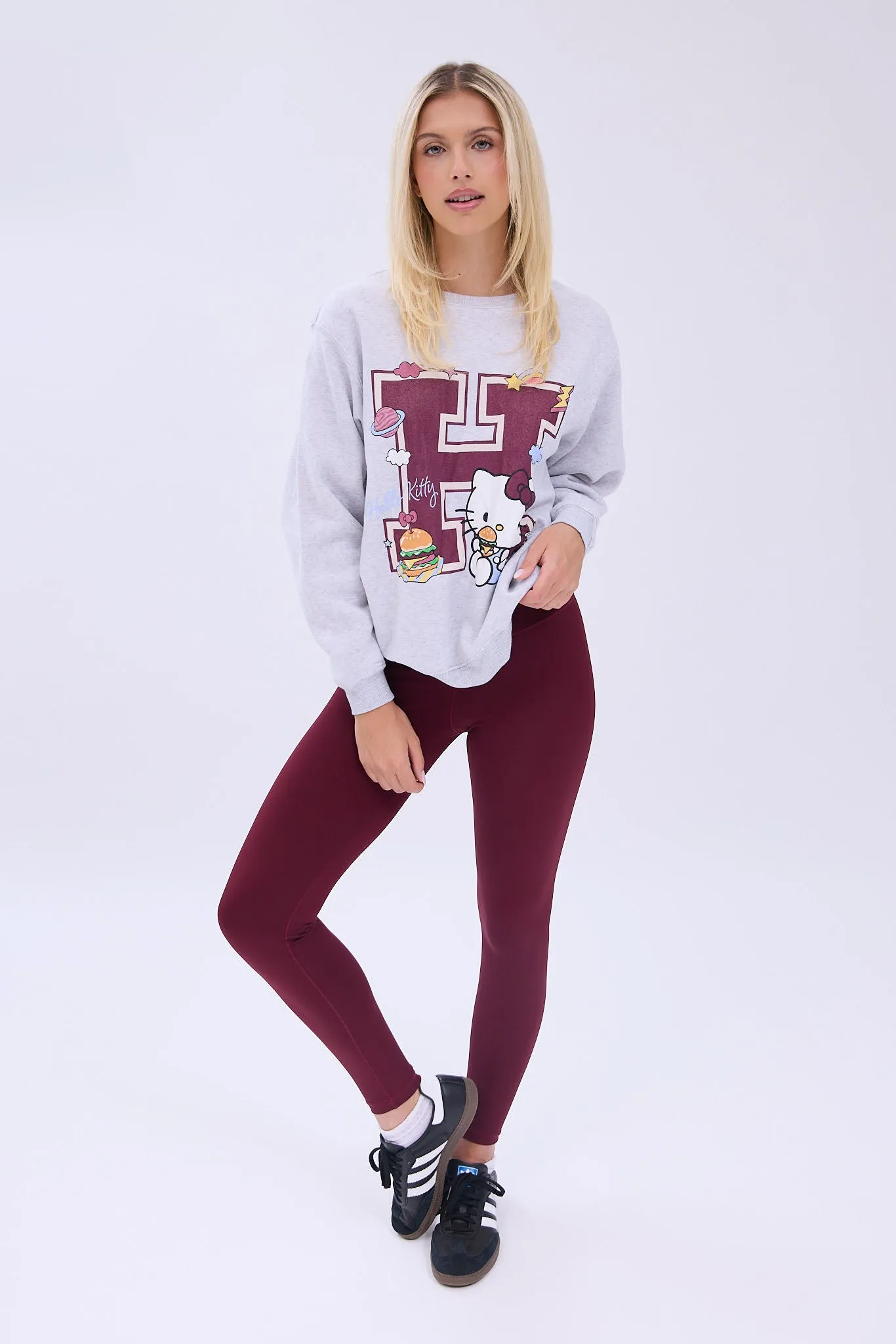 Hello Kitty H Burger Graphic Crew Neck Relaxed Sweatshirt sold by Bluenotes product image thumbnail 3