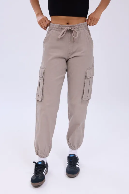 High Rise Twill Cargo Jogger sold by Bluenotes