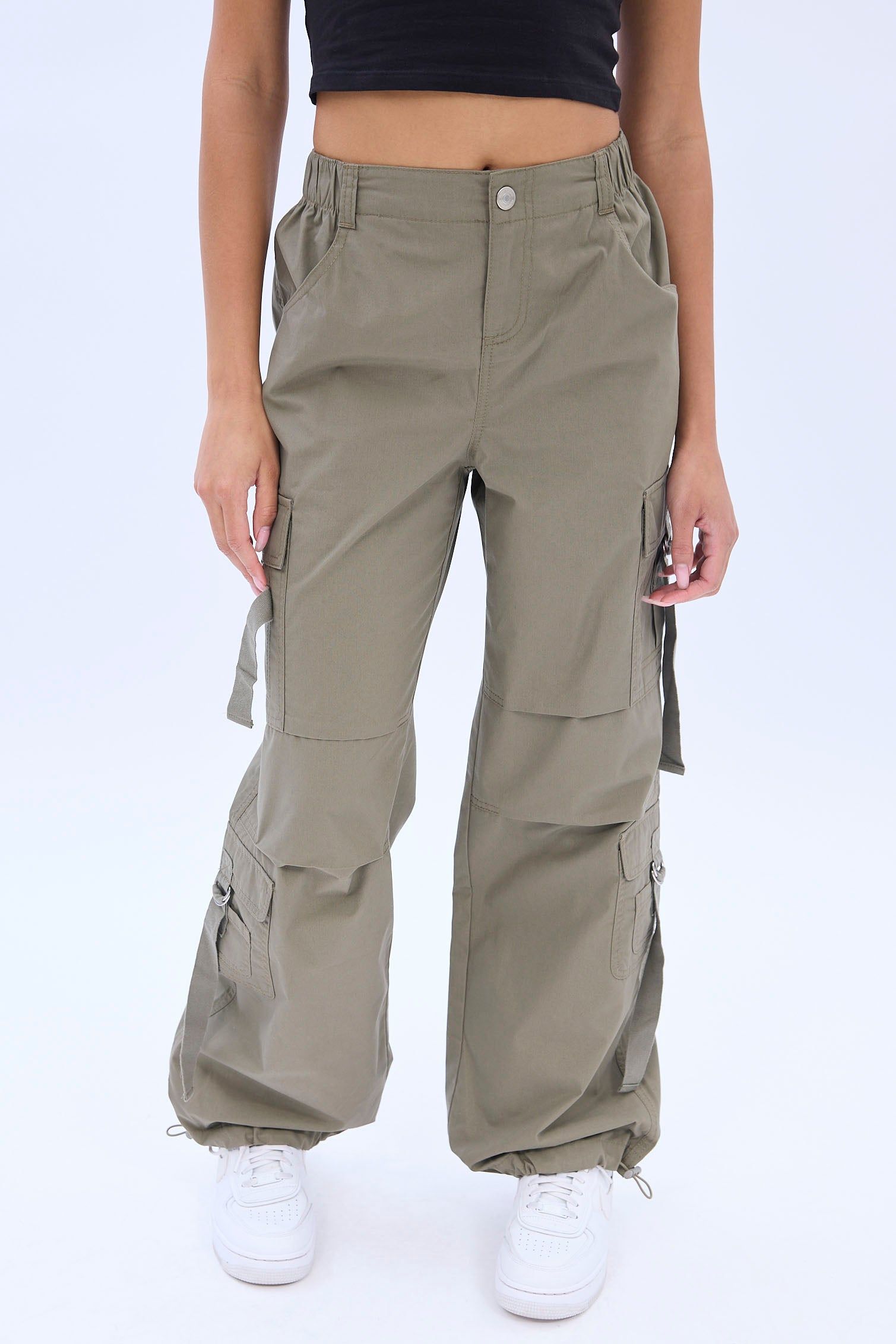 AERO High Rise Cargo Wide Leg Poplin Pant sold by Bluenotes
