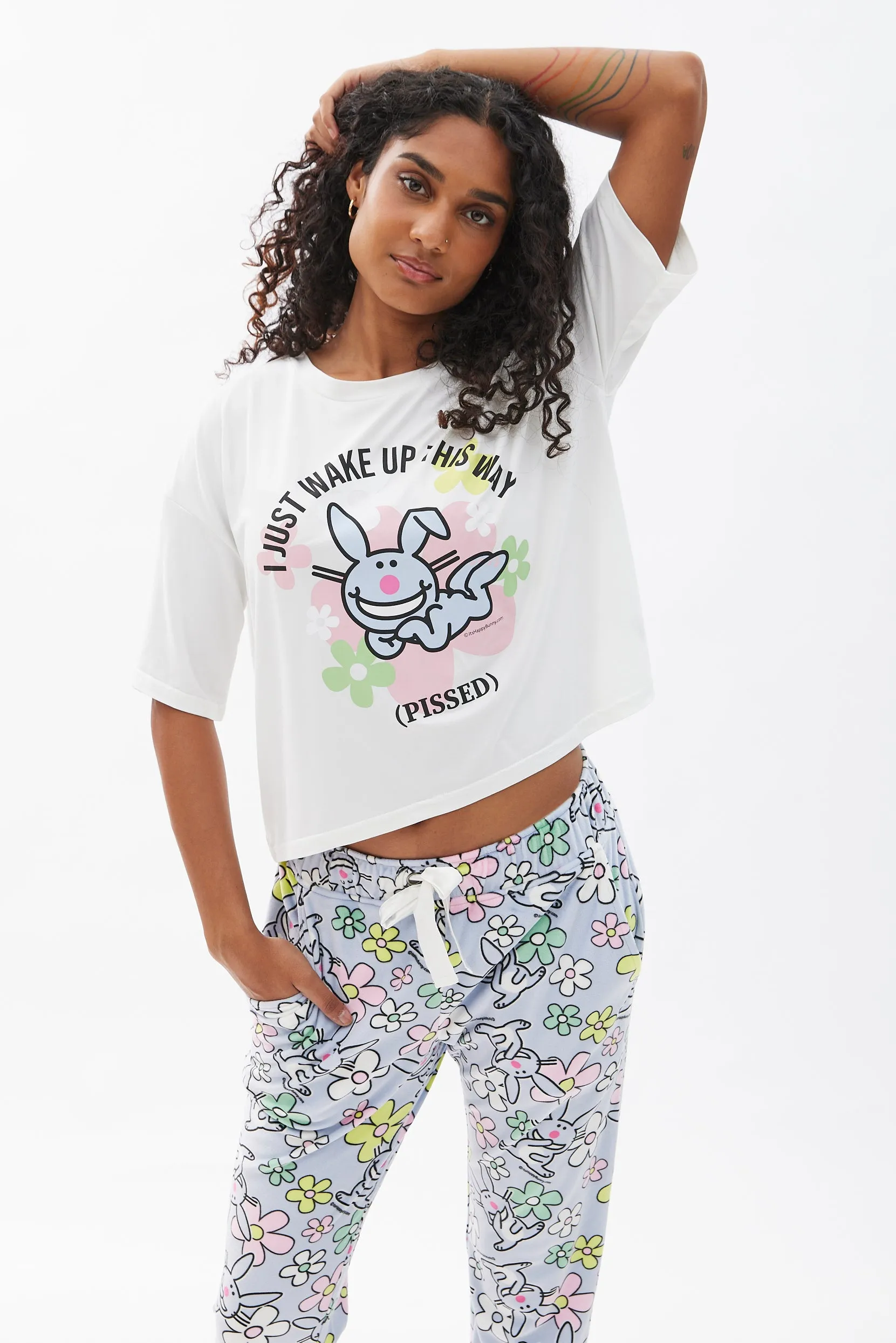 Happy Bunny Printed Velour Pajama Set sold by Bluenotes product image thumbnail 2