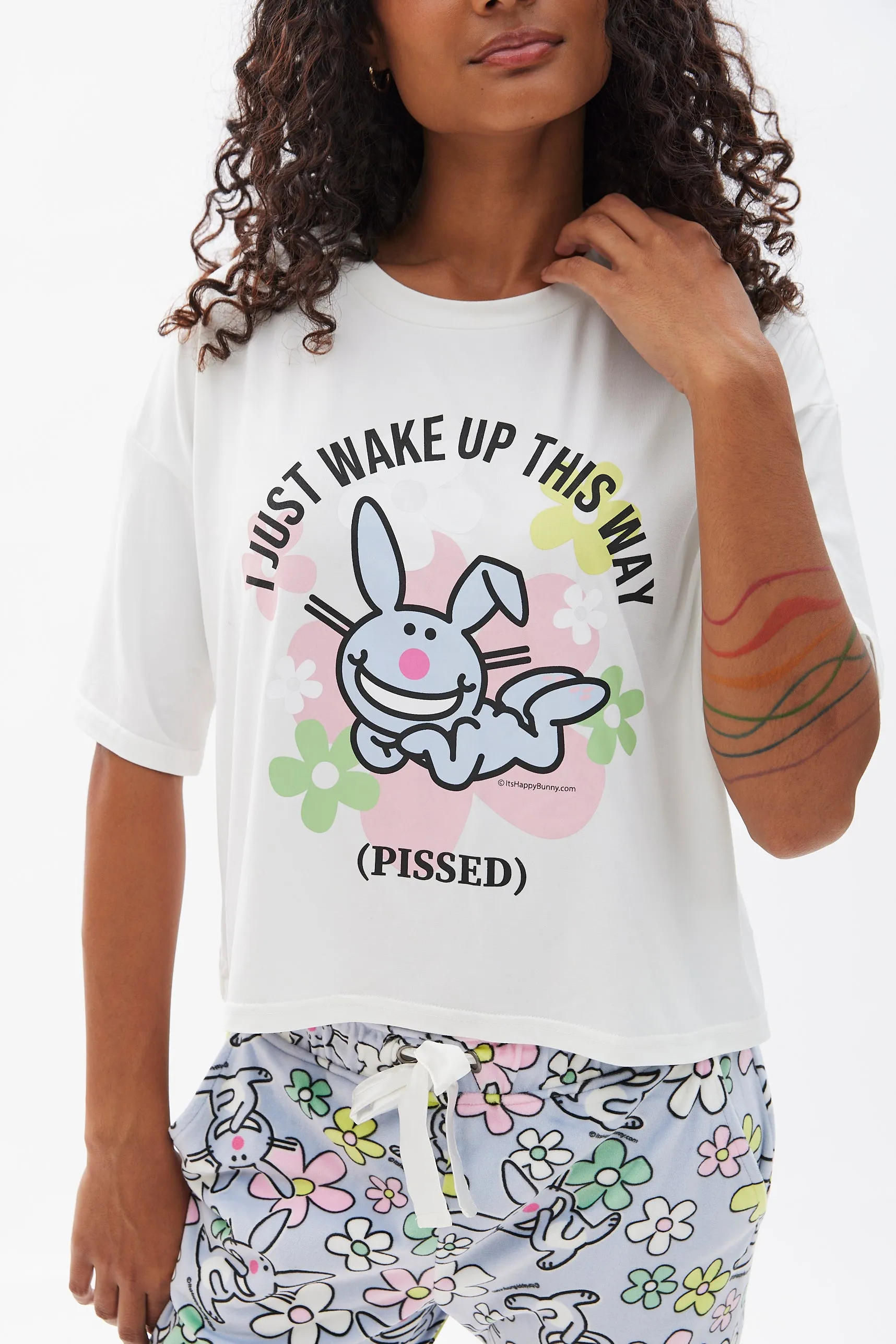 Happy Bunny Printed Velour Pajama Set sold by Bluenotes product image thumbnail 3