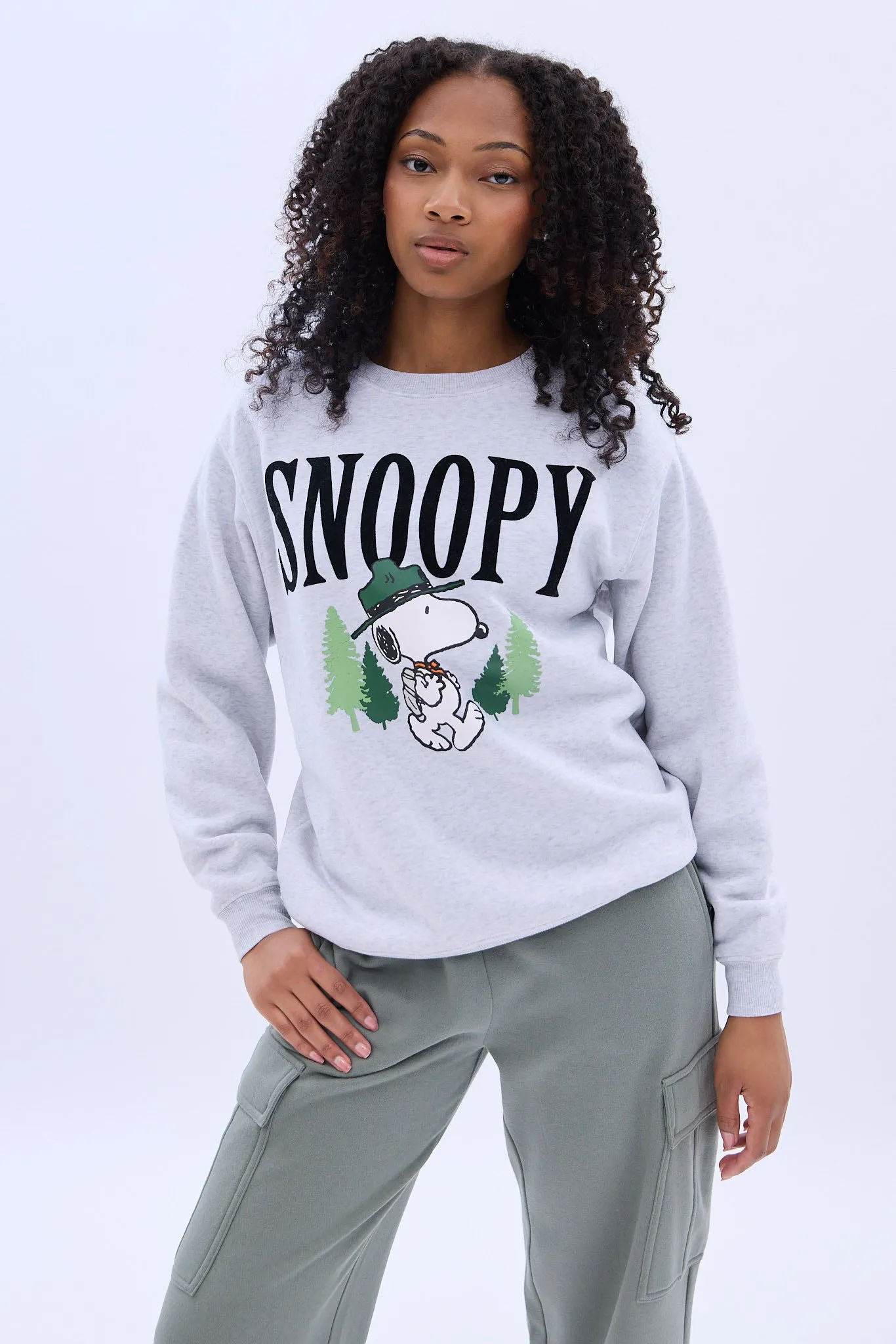 Camp Snoopy Graphic Crew Neck Sweatshirt sold by Bluenotes
